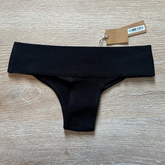 SKIMS KNIT SWIM CHEEKY BOTTOM ONYX XXS - Picture 1 of 3
